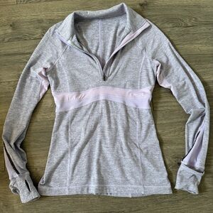 lululemon Light Gray and Soft Pink Pullover